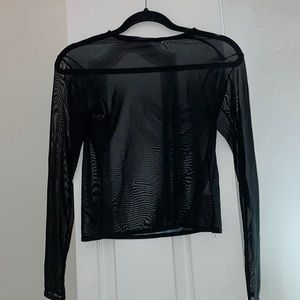 completely sheer long sleeve top